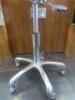 Cream Faux Leather Height Adjustable Beauticians Chair on Castors. - 3