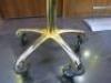 Sibel Gold Coloured Height Adjustable Beauticians Stool on Chrome Base. - 4