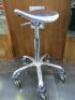 Sibel Silver Coloured Height Adjustable Beauticians Stool on Chrome Base. - 2