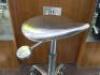 Sibel Silver Coloured Height Adjustable Beauticians Stool on Chrome Base. - 2