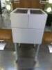Mobile Slide Out Hair Stylist Trolley on Castors. Size H81cm x W40cm x D40cm.