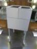 Mobile Slide Out Hair Stylist Trolley on Castors. Size H81cm x W40cm x D40cm.