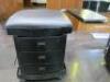7 x Mobile Stylist/Beautician Cabinet with 3 Drawers, Fold Out Platform, Side Storage & Padded Seat. NOTE: missing wheels & tray (As Viewed/Pictured). - 7