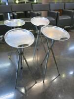 4 x Beauticians/Hairdressers Collapsible Tripod Metal Stand. H81cm.