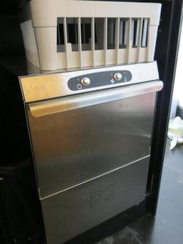 DC High Speed Glasswasher, Model EG35D with2 x Baskets. NOTE: requires buyer to disconnect & remove.