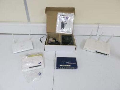 Quantity of Routers & Switches to Include: 1 x Netgear N150 Wireless Router, 1 x Technicolour Router, 1 x Draytek Vigor 2830n Router, 1 x Draytek Vigor 2760n & 1 x Netgear Pro Safe 8 Port Gigabit Switch. NOTE: Only 1 Power Supply.