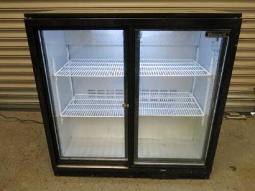 Blizzard 2 Glass Door LED Illuminated Sliding Back Bar Chiller, Model BZ-BAR-2SL.