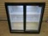 Blizzard 2 Glass Door LED Illuminated Sliding Back Bar Chiller, Model BZ-BAR-2SL.