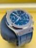 Hublot Classic Fusion, Titanium Blue Sunburst Automatic Men's Watch with Blue Alligator 45mm Top Rubber Strap and Original Box with Papers. - 17