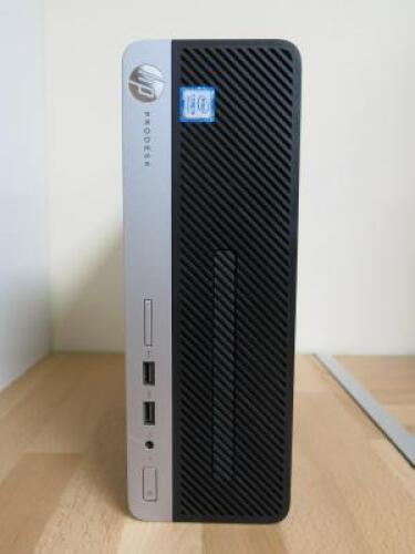 HP Prodesk 400 G6 Small Form Factor PC. Running Windows 10 Pro, Intel Core i5-9500 CPU @ 3.00Ghz, 8GB RAM, 238GB HDD. Comes with Power Supply.