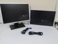 2 x Dell 20" Flat Panel Monitor, Model E2009Wt. Comes with Power Supplies & VGA Cables. NOTE: missing 1 x stand.