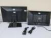 2 x Dell 20" Flat Panel Monitor, Model E2009Wt. Comes with Power Supplies & VGA Cables. NOTE: missing 1 x stand. - 2