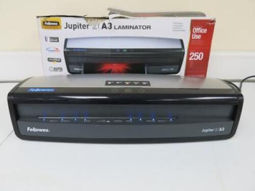 Fellowes Jupiter 2 A3 Laminator. Comes with 20 Cathedral Products A3 Laminating Pouches.