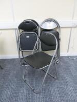 5 x Harbour Housewares Padded Folding Chairs with Grey Frame & 2 Others.