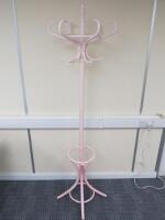 Wooden Hat & Umbrella Stand in Pink.