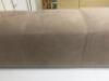 Padded Bench Upholstered in Brown Fabric with Brown Wooden Button Feet, Size H40cm x W120cm x D42cm. - 3