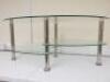 Glass Coffee Table with 3 Layer Design on Metal Frame. Size H40cm x W100cm x D60cm. - 3