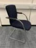 6 x Orangebox Cantilever Chairs, Model GO-CA. Upholstered in Navy Blue Fabric on Chrome Frame. - 3