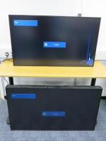 2 x Samsung 46" Colour Display Units, Model 46UX-3. Comes with 2 Remotes. NOTE: 1 x Cracked Screen A/F.