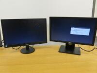 2 x Monitors to Include: 1 x Dell 19" Flat Panel Monitor & 1 x AOC 18" LCD Monitor.