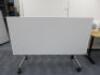 Mobile White Melamine Top, Folding Up Table. Size H72 x 160 x 80cm. - 3