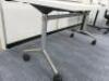 Mobile White Melamine Top, Folding Up Table. Size H72 x 160 x 80cm. - 2