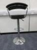 Brown Faux Leather Height Adjustable Bar Stool with Polished Chrome Base and Foot Rest. - 3
