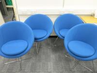 4 x Allermuir A630 Reception Chair with Polished Chrome Frame in Meditate Oxygen Upholstery.