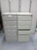 2 x Bisley 6 Draw Grey Metal Filing Cabinets. Size H132 x W57 x D62cm.