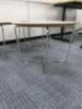 3 x Allermuir A636-6RD White Wood Topped Side Table on Polished Chrome Frame. Size H40 x Dia60cm. - 3
