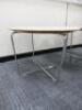 3 x Allermuir A636-6RD White Wood Topped Side Table on Polished Chrome Frame. Size H40 x Dia60cm. - 4