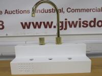 1810 Finire Knurled Two Hole Kitchen Mixer Tap in Gold Effect. New/Unused in Box, Ex Showroom Display. Note: no fittings.