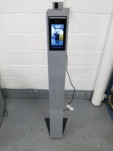 Dahua Technology Autonomous Touch LCD Reader for Facial Recognition & Body Temperature Machine on Vertical Floor Mounting Bracket.