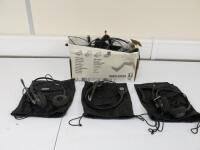 12 x Call Centre Corded USB Telephone Headsets with Microphones.