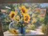 Sunflowers by Roger Bolzonello. Framed, Glazed & Mounted Print. Size 75cm x 94cm. - 3