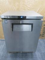 True Refrigeration Stainless Steel Single Door Under Counter Freezer, Model TUC-24f-HC, S/N 8114590, Size H83cm x W61cm x D65cm.