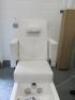Made in Italy Pedicure Chair with Foot Spa, Model Foot Spa 8998, DOM 2018, 240V, Upholstered in white Vinyl. Fully Adjustable Seat with Adjustable Arms, Back Massage, Whirlpool with Led Light & Controller. - 8