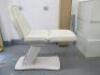 REM Excel Electric 3 Motor Beauticians Adjustable Treatment Chair/Couch Upholstered in White Vinyl and Comes with Controller, S/N 000181. NOTE: condition as viewed/pictured. - 2