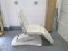REM Excel Electric 3 Motor Beauticians Adjustable Treatment Chair/Couch Upholstered in White Vinyl and Comes with Controller, S/N 000184. NOTE: condition as viewed/pictured. - 4
