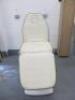REM Excel Electric 3 Motor Beauticians Adjustable Treatment Chair/Couch Upholstered in White Vinyl and Comes with Controller, S/N 000184. NOTE: condition as viewed/pictured. - 8