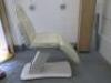 REM Excel Electric 3 Motor Beauticians Adjustable Treatment Chair/Couch Upholstered in White Vinyl and Comes with Controller, S/N 000182. NOTE: condition as viewed/pictured. - 3