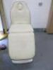 REM Excel Electric 3 Motor Beauticians Adjustable Treatment Chair/Couch Upholstered in White Vinyl and Comes with Controller, S/N 000182. NOTE: condition as viewed/pictured. - 8