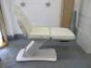 REM Excel Electric 3 Motor Beauticians Adjustable Treatment Chair/Couch Upholstered in White Vinyl and Comes with Controller, S/N 000183. NOTE: condition as viewed/pictured. - 2
