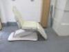 REM Excel Electric 3 Motor Beauticians Adjustable Treatment Chair/Couch Upholstered in White Vinyl and Comes with Controller, S/N 000183. NOTE: condition as viewed/pictured. - 4