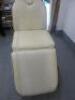 REM Excel Electric 3 Motor Beauticians Adjustable Treatment Chair/Couch Upholstered in White Vinyl and Comes with Controller, S/N 000183. NOTE: condition as viewed/pictured. - 10