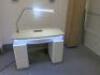 Nail Technicians Table with 5 Drawers, LED Light & Extraction in Gloss White Melamine, Size H77cm x W100cm x D48cm. - 6