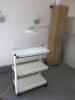 Mobile 3 Shelf Beauticians Trolley In White with Ellisons Magnifying Light, Model EST330. Size H87cm x W77cm x D42cm. - 2