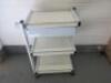 Mobile 3 Shelf & 1 Drawer Beauticians Trolley In White. Size H90cm x W65cm x D45cm. - 4