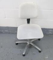 Beauticians/Stylist Swivel Chair on Chrome Base with Height Adjustable Back.