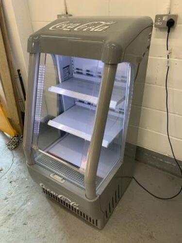 Frigoglass Refrigerated Coca Cola Display Cabinet, Type Easy Reach Express (R290), Size H143cm x W65cm x D72cm. NOT VAT ON LOT.